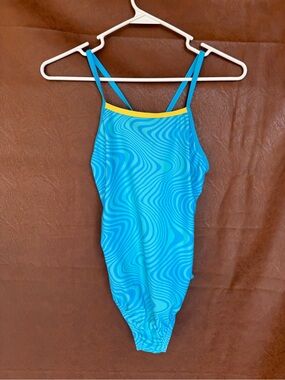 Speedo Women’s Blue Swirl One Piece Swimsuit Size 16